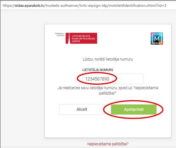 Reģistrācijas poga