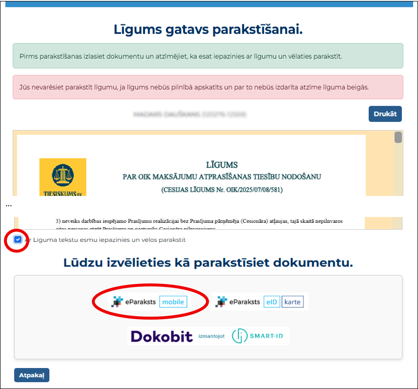 Reģistrācijas poga