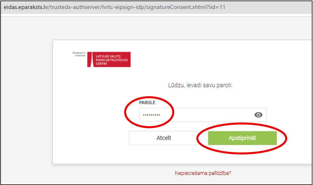 Reģistrācijas poga